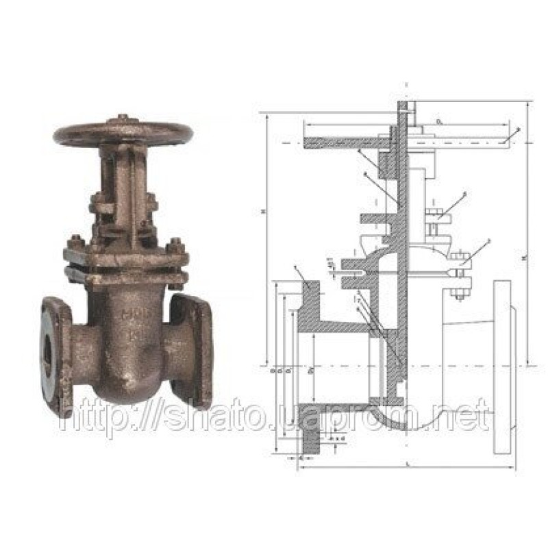 Засувки чавунні 30ч6бр Ду 80